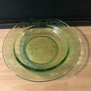 Vintage Anchor Hocking green “Ballerina “ console dish